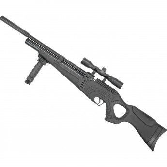 Пневматическая винтовка HATSAN FLASH 101 QE SET cal. 5.5, 3 Дж (насос, прицел 4*32, пульки, сошки,чехол)