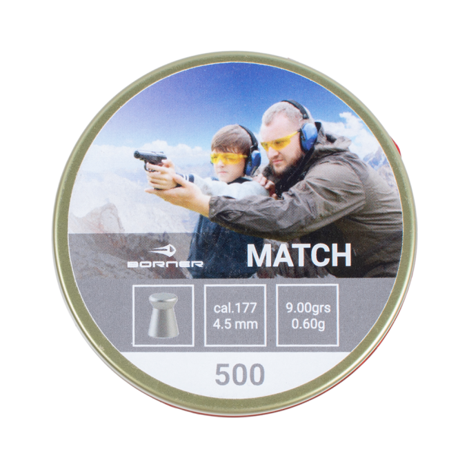 Пуля пневматическая BORNER MATCH 4,5мм, 0,60гр (500 шт.) 00184649